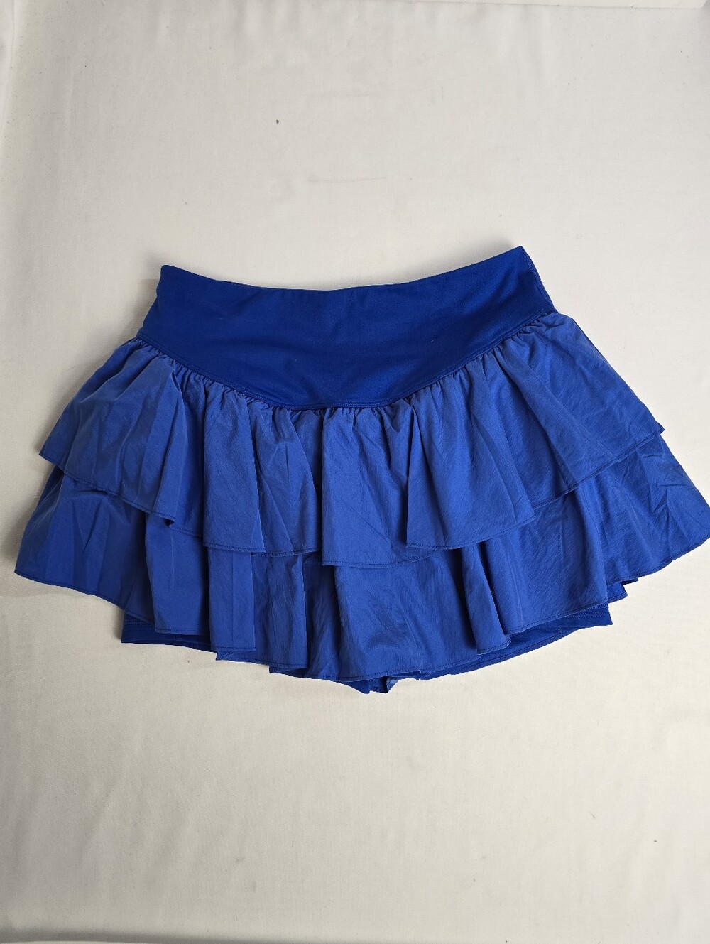 New Free People Movement Field Day Skort in Electric Shock Blue Ruffle Skirt